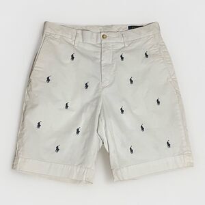 POLO Ralph Lauren White Chino Shorts Stretch Classic Fit Embroidered Men’s 29x9”